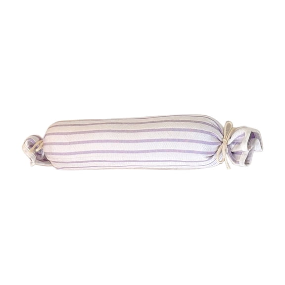 Fareti 19.6 Inch Ice Silk Candy Shaped Bolster Pillow, Breathable Striped Cervical Support Roll for Neck, Lumbar or Bed, Removable Washable Cover