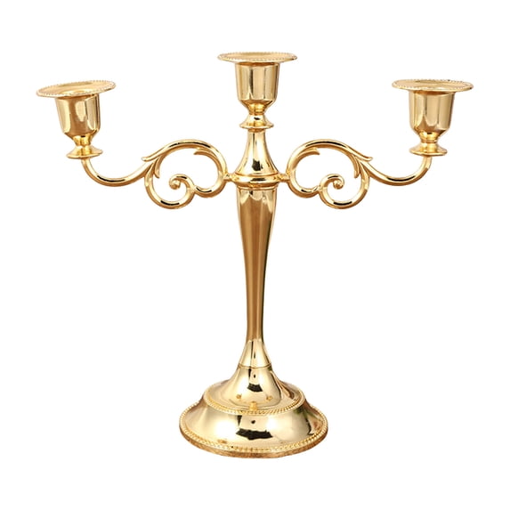Fareti 3 Arms Metal Candelabra Candlestick Silver European Elegant Candle Holder Candle Stand for Wedding Dining Table Christmas Party Home Decoration