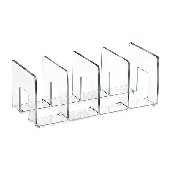 Fareti 4 Compartments Clear Acrylic Holder, Vertical Letter Sorter and Multifunction Desk Organizer for Bills, Documents, Notebooks, Modern Office, Home Envelope File Rack