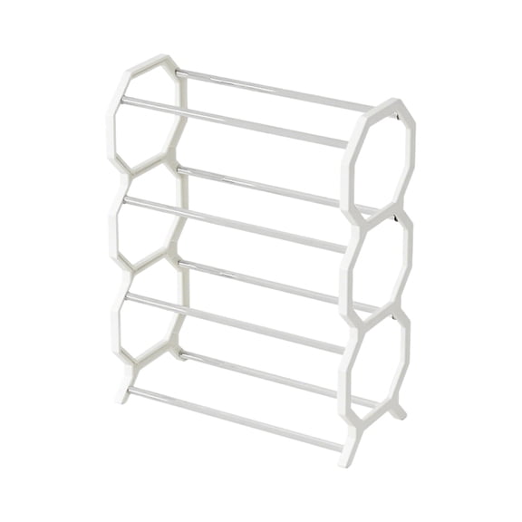 Fareti 4 Tier Shoe Rack, Narrow Stackable Shoe Storage Organizer Shelf for Closet Floor Entryway Bedroom, Space Saver Shoe Rack Organization Shelves