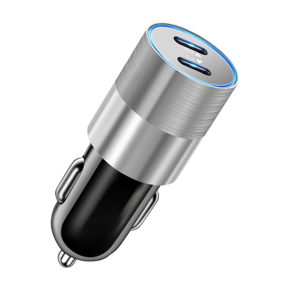 Fareti 40W Dual USB C Ports Fast Car Charger Adapter, Ultra-Compact Cigarette Lighter Power Delivery Plug for Phones and Tablets, 12-24V Compatible
