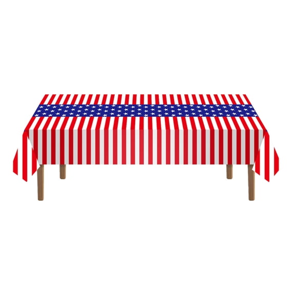 Fareti 4th of July Tablecloths Plastic Disposable Table Cover for Dining, Party and Camping for Fourth of July Decorations Memorial Independence Day Decorations