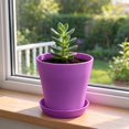 thumbnail image 1 of Fareti 5.5 Inch Plant Pots, Small Flower Pots for Indoor Plant Pot Succulent Pot with Drainage Planters for Indoor Plants, Violet, 1 of 5