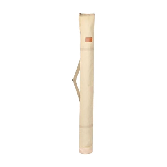 Fareti 55 Inch Canvas Fishing Rod Storage Bag Long Cylindrical Carry Case with Adjustable Shoulder Strap for Outdoor Angling Gear Transport