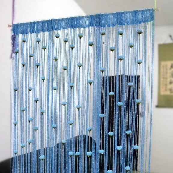 Fareti 79 Inch Rose Tassel Door Curtain Polyester Beaded Fringe String Curtain for Summer Beauty Salon Window Partition Home Decor Bohemian Floral Drape Light Filtering