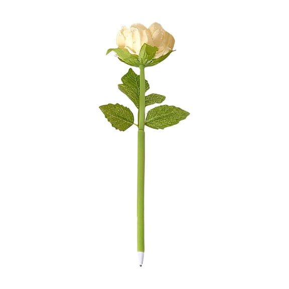 Fareti Artificial Flower Pen Gel Ink Black Fine Point Ballpoint Cute Stationery Bouquet Pen for Women Journaling Office Desk Decoration