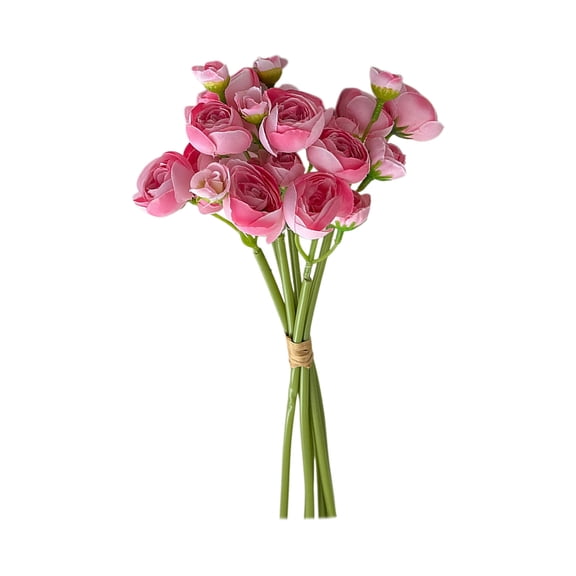 Fareti Artificial Flowers 6 Pcs Blush Faux Silk Mini Ranunculus Bulk Fake Wedding Filler Flowers for Bouquets, Centerpieces, Bridal Shower Decorations Arrangements