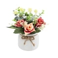 thumbnail image 1 of Fareti Artificial Flowers with Ceramic Pot Small Fake Rose Flowers Arrangements Faux Spring Flowers in Vase Home Spring Decor, Centerpiece Table Decorations, 1 of 6