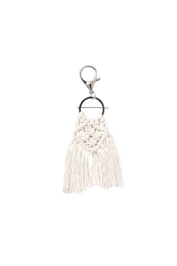 Boho Macrame Keychains Bulk Mini Cute Handcrafted Tassel Keychain Macrame Bag Charms Aesthetic decor with Tassel for Women Car Key Purse Phone Wallet Party Supplies