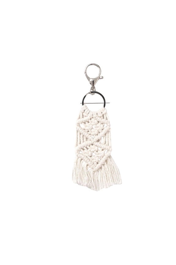 Boho Macrame Keychains Bulk Mini Cute Handcrafted Tassel Keychain Macrame Bag Charms Aesthetic decor with Tassel for Women Car Key Purse Phone Wallet Party Supplies