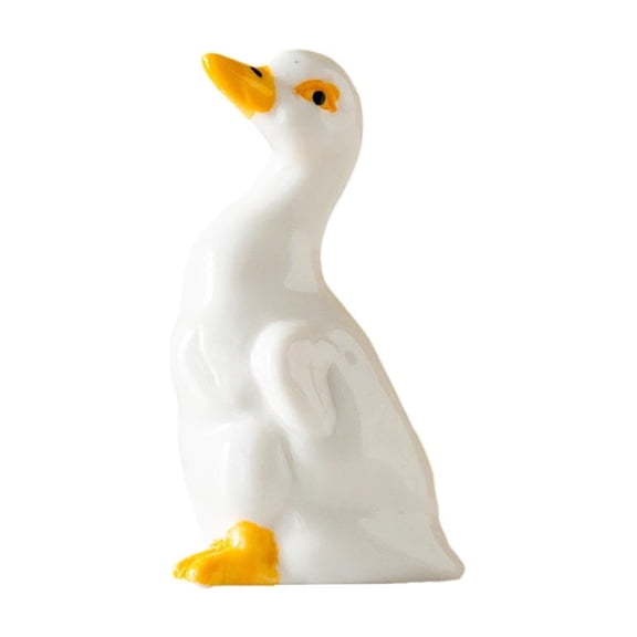 Fareti Ceramic Duck Statue Cute Mini Duck Figurines for Home Office Desktop Decor, Handmade Small Duck Decorations, Ceramic Animal Figurines for Garden Porch Decor