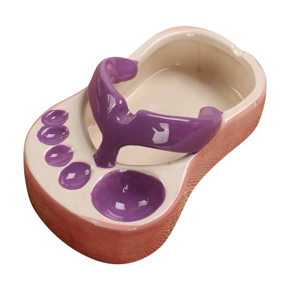 Fareti Cute Flip Flops French Fries Plate, Mini Ceramic Snack Bowl Dip Bowls with Sauce Compartment, Candy Fruit Sauce Bowls for Home Kitchen