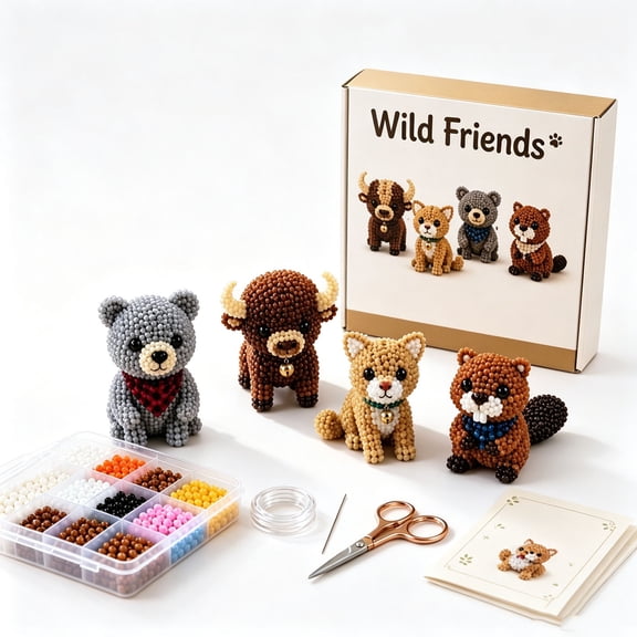 Fareti DIY Beading Kit for Stress Relief, Bead Art Set Handmade Decorative Ornament Gift with Supplies Instructions