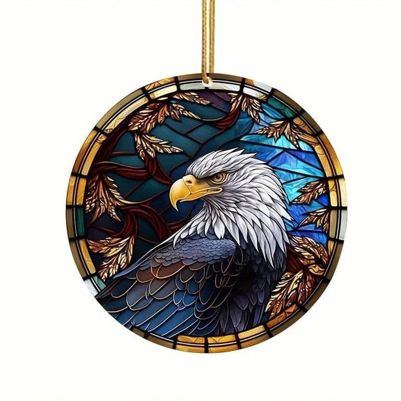Fareti Eagle Pattern Car Interior Pendant, Independence Day Rearview Mirror Hanging Decoration for 4th of July Memorial Day Summer Road Trip Gift