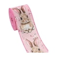 thumbnail image 1 of Fareti Easter Wired Edge Ribbon Floral Bunny Printed Fabric Ribbon for Gift Wrapping Bow Wreath Making for Spring Holidays Easter Party Decorations, 1 of 4