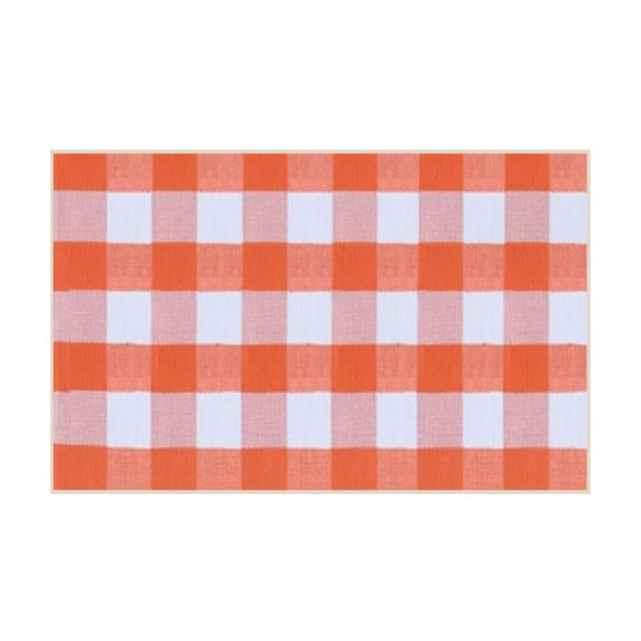 Fareti Fall Outdoor Rug Orange Buffalo Plaid Outdoor Rug Buffalo Check Rug Doormats for Front Door Porch Farmhouse Entryway Patio, 23.6'' x 15.7''