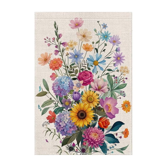 Fareti Flower Garden Flag for Outside, Vertical Double Sided Welcome Garden Small Yard Flag Home for Decor, Holiday House Seasonal Farmhouse Spring Summer Outdoor Decoration