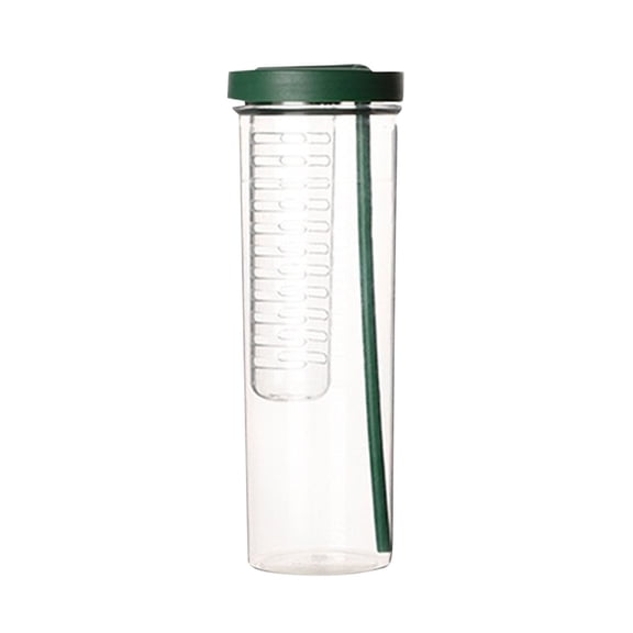 Fareti Fruit Infuser Water Bottle with Foldable Straw, Infuser Water Bottle with Silicone Seal and Thread Lid, Food Grade Easy Wsah for Home, Office