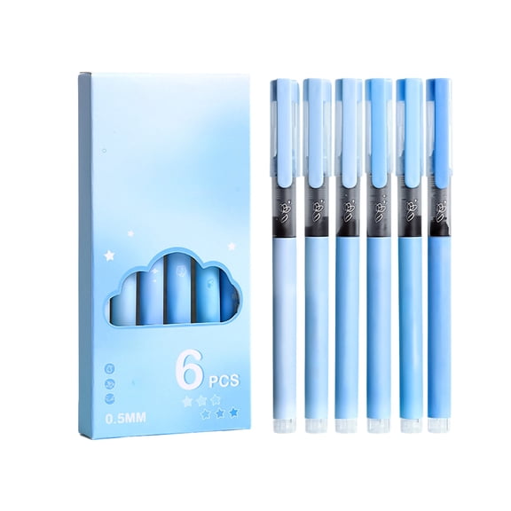 Fareti Gel Ink Pen 6 Pcs High Capacity Ink Pen 0.5mm Nib Smooth Writing for Journaling Office Exam Business Signature