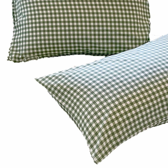 Fareti Gingham Pillowcases Set Farmhouse Standard Size Pillow Buffalo Plaid Pillowcases Set of 2, 48x74cm Breathable Pillow Cases for Dorm and Bedroom