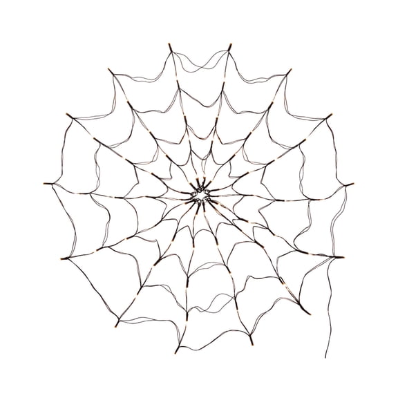 Fareti Halloween Decorations Spider Web Lights, 1m Diameter 60 LEDs, Waterproof Net Lights, Remote Control, 8 Modes Cobweb Halloween Decorations for House Garden Indoor Outdoor