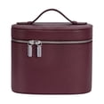 thumbnail image 1 of Fareti Hard Shell PU Leather Makeup Train Case with Detachable Velvet Compartments, Portable Cosmetic Organizer for Skincare Brushes, Waterproof Handheld Travel Makeup Bag, 1 of 4