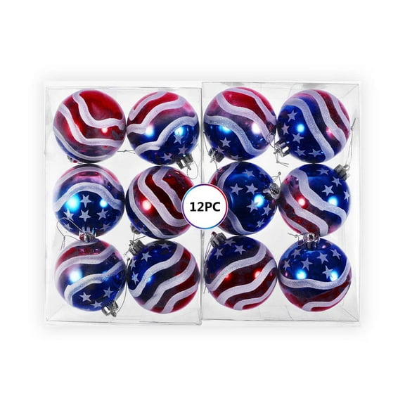 Fareti Independence Day Ball Ornament, 4th of July Patriotic Hanging Ball Decoration American Flag Ornament for Independence Day, Themed Party Supplies