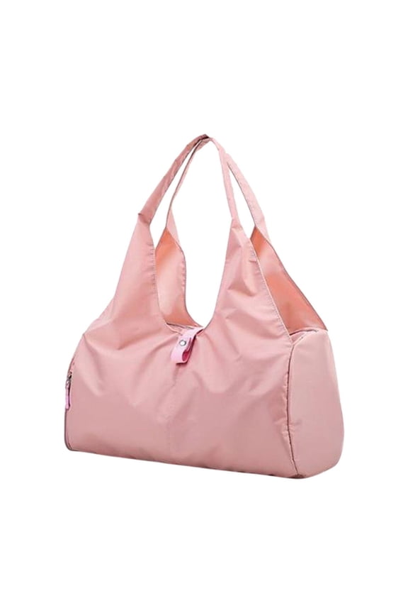 Large Capacity Dry Wet Separation Fitness Bag, Portable Nylon Travel Duffle with Shoe Compartment, Trolley Sleeve for Boarding Gym