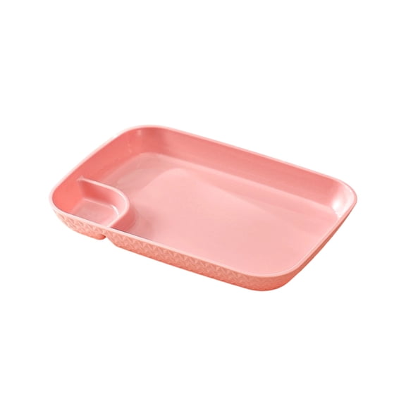 Fareti Large Divided Plates, Unbreakable Dinnerware Lunch Trays, Lightweight Reusable Plastic Compartment Plates, Microwave and Dishwasher Safe
