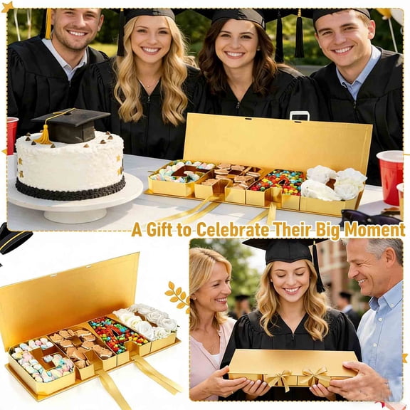 Fareti Large Graduation Gift Box 2026, Grad Letter Shaped Fillable Cardboard Box 22"x7.5"x2" DIY Graduation Gift Ideas Boxes Grad Letters Boxes for Graduates Party Favors
