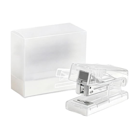 Fareti Mini Portable Stapler, 1000 Staples, Clear, 20 Sheets, Manual, Minimalist Style