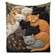 thumbnail image 1 of Fareti Multi Color Sleeping Cats Print Flannel Fleece Throw Blanket Soft Warm Cozy All Season Lightweight Bed Sofa Couch Cover, 1 of 5
