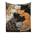 thumbnail image 1 of Fareti Multi Color Sleeping Cats Print Flannel Fleece Throw Blanket Soft Warm Cozy All Season Lightweight Bed Sofa Couch Cover, 1 of 4