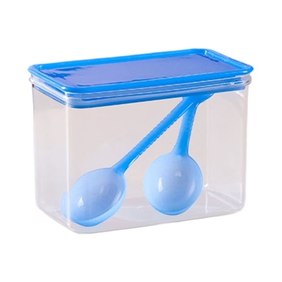 Fareti Plastic Food Storage Jar with Built-in Spoon, Lidded Kitchen Canister for Coffee, Sugar, Spices, Countertop Organizer