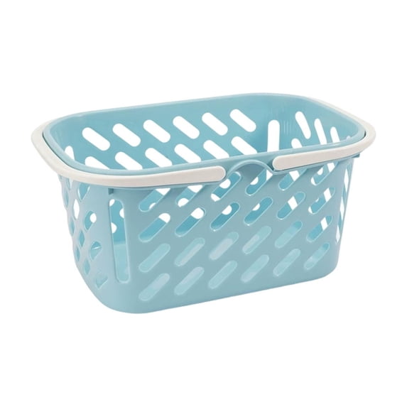 Fareti Plastic Openwork Storage Basket with Handle, Multi Purpose Bathroom Fruit Vegetable Organizer, Home Kitchen Bin for Toys Snacks