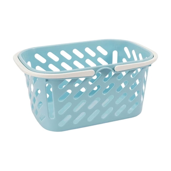 Fareti Plastic Openwork Storage Basket with Handle, Multi Purpose Bathroom Fruit Vegetable Organizer, Home Kitchen Bin for Toys Snacks