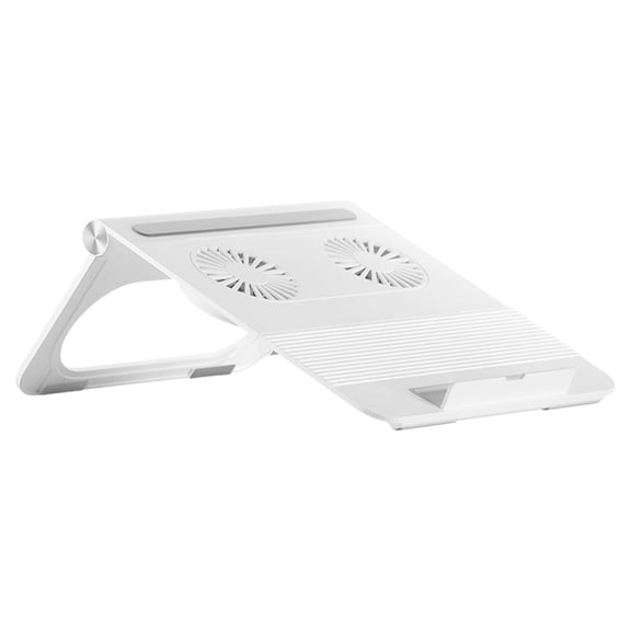 Fareti Portable Foldable ABS Laptop Riser, Hollow Ventilated Cooling Stand for notepad Tablet, Ergonomic Height Increasing Desktop Holder with Anti-Slip Silicone Pads, 12.6x9.1x3.5 Inch