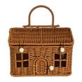 thumbnail image 1 of Fareti Rattan House Shape Storage Basket with Lid Rattan Doll House Wicker Storage Basket Shelf Organizer, 1 of 4