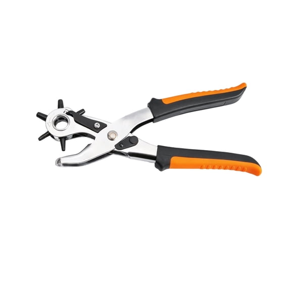 Fareti Revolving Punch Plier, Leather Hole Punch Set for Belts, Watch Bands, Straps, Dog Collars, Saddles, Shoes, Fabric, DIY Home or Craft Projects, Heavy Duty Rotary Puncher