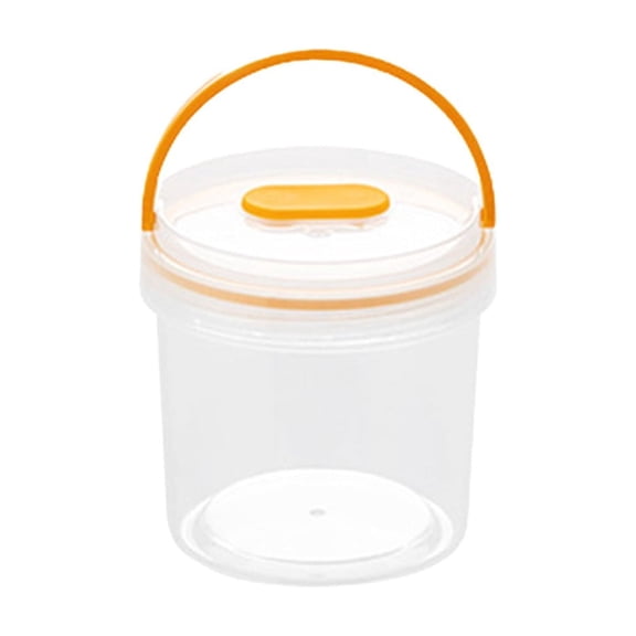Fareti Round Clear Airtight Food Storage Container 3.58 Inch with Handle, Plastic Leakproof Jar for Snacks Flour, Portable Kitchen Pantry Canister, 480ml