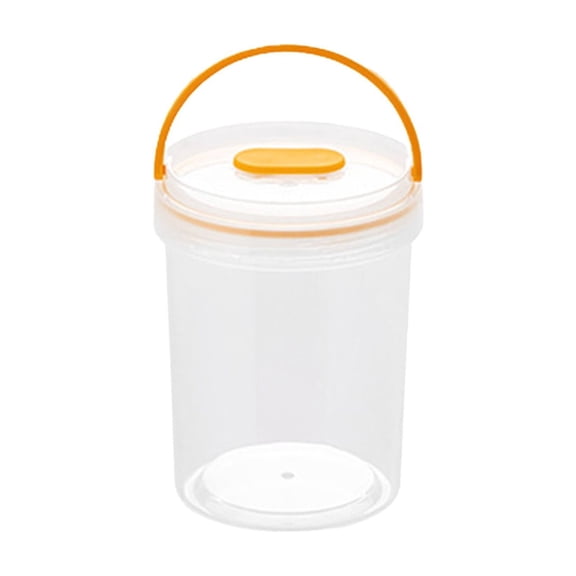 Fareti Round Clear Airtight Food Storage Container 3.58 Inch with Handle, Plastic Leakproof Jar for Snacks Flour, Portable Kitchen Pantry Canister, 480ml