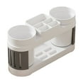 thumbnail image 1 of Fareti Round Toothbrush Holder Set, Bathroom Vanity Organizer for Toothbrushes and Cups, Multifunction Household Organizer Tools Accessories, 1 of 4