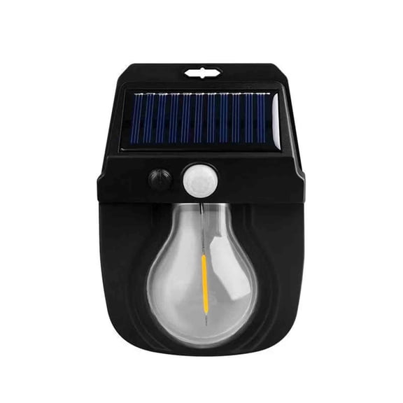 Fareti Solar Motion Sensor Wall Lamp, 360° All-Side Emitting Plastic Outdoor Light, Waterproof Tool-Free Installation for Garden, Courtyard, Fence, Doorway