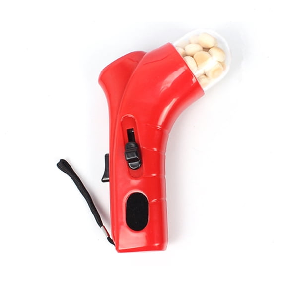 Fareti Spring Loaded Dog Treat Launcher with Long Range, Handheld Pet Snack Dispenser for Training Agility, No Battery Food Flinger for Puppy Exercise, ABS Material