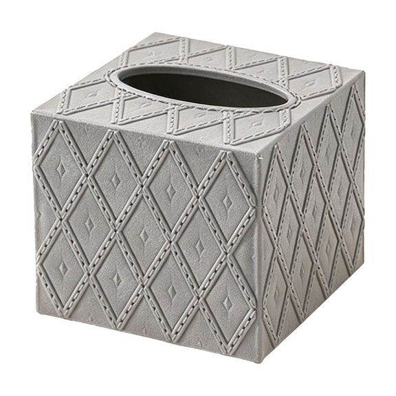 Fareti Tissue Box Holder with Circular Wide Mouth Design, Desktop Refillable Tissue Storage Container for Home Office Car, 4.5x4.5x3.9 Inch