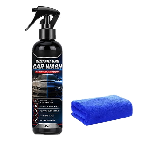 Fareti Waterless Car Detailing Spray 100ml, Scratch-Free Cleaner with Polish Shine and Waterproof Protection for Auto Motorcycle RV, Easy Spray and Wipe