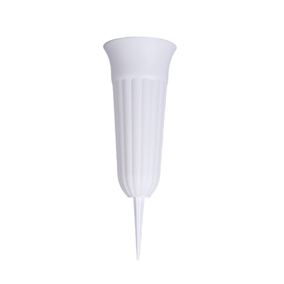 Fareti Weather Resistant Plastic Memorial Vase with Ground Stake, 12.2*4.2 in Outdoor Cemetery Flower Container for Grave Tribute Garden Patio, UV Protected, Shatterproof