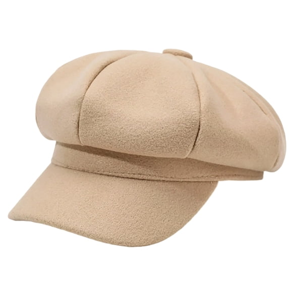 Fareti Women Newsboy Cap Visor Beret Hats Soft 8 Panels Vintage Cabbie Hat Octagonal Cap for Women Solid Color Fall Winter Hats