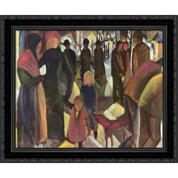 Farewell 24x20 Black Ornate Wood Framed Canvas Art by Macke, August