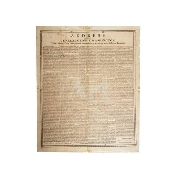 Farewell Address of the Late General George Washington, 17th September 1796, Unframed Giclee Print Wall Art Sold by Art.Com